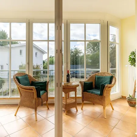 Ferienwohnung-2-kranich-villa-vogelsang-in-binz-3-raum-parkplatz-wlan-wintergarten-terrasse * Binz