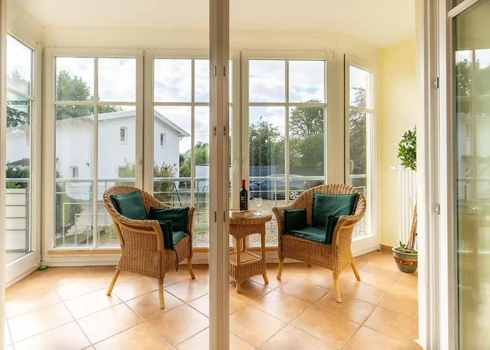 Ferienwohnung-2-kranich-villa-vogelsang-in-binz-3-raum-parkplatz-wlan-wintergarten-terrasse * Binz